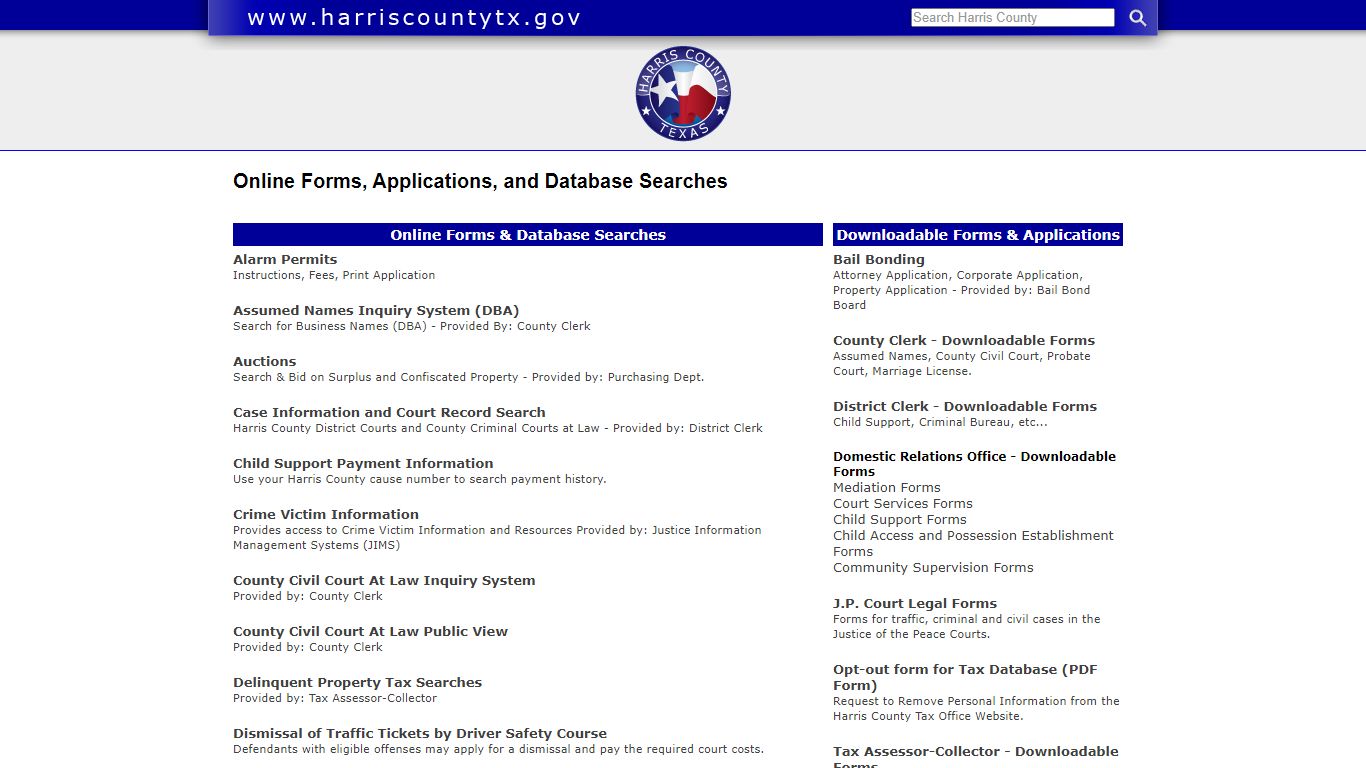 Harris County Online Services